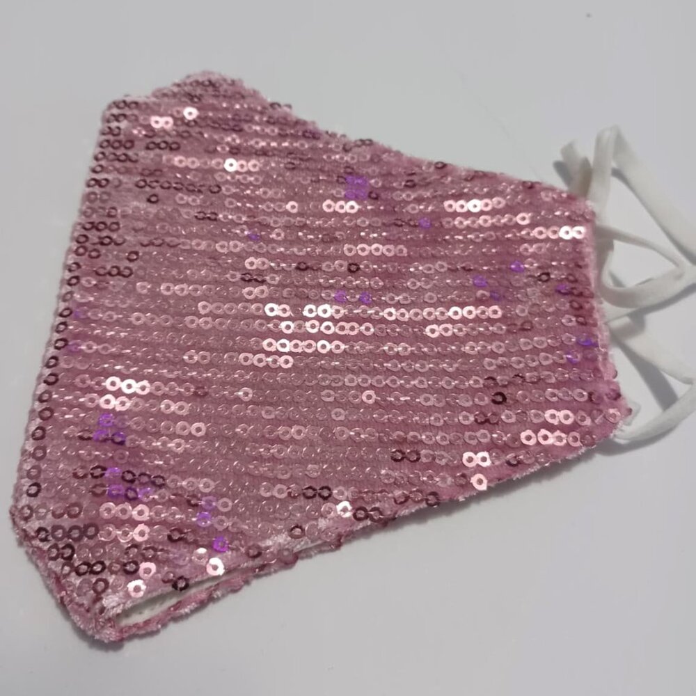 Sequin Reusable Pink Face Mask, Non-Medical